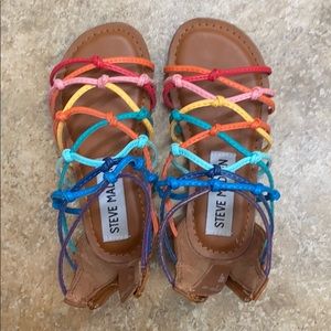 Steve Madden girls sandals rainbow multi colored